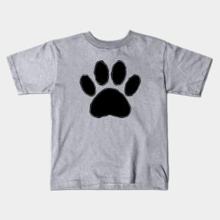 Dog Paw Drawing In Black Kids T-Shirt